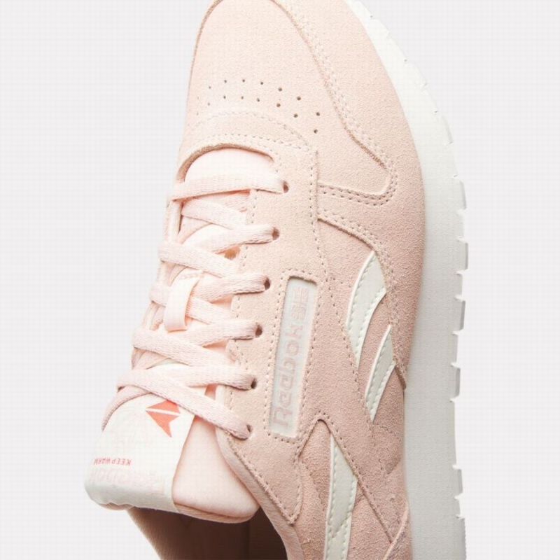 Reebok Classic Leather Women's Shoes Pink White | DVX3434VN