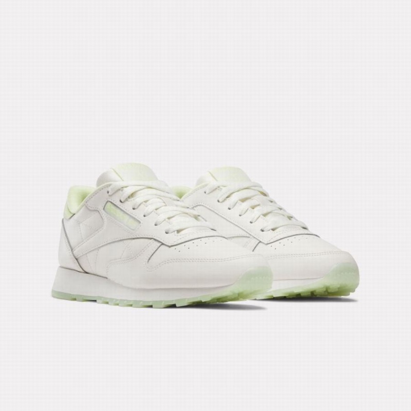 Reebok Classic Leather Women's Shoes White Green | IKP7136EU