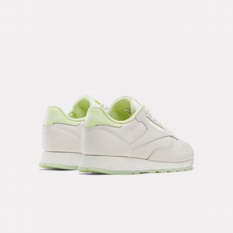 Reebok Classic Leather Women's Shoes White Green | IKP7136EU