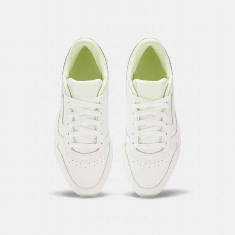 Reebok Classic Leather Women's Shoes White Green | IKP7136EU