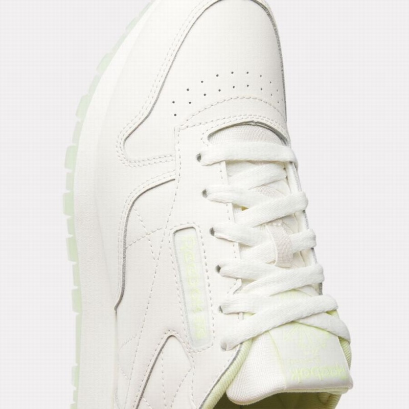 Reebok Classic Leather Women's Shoes White Green | IKP7136EU