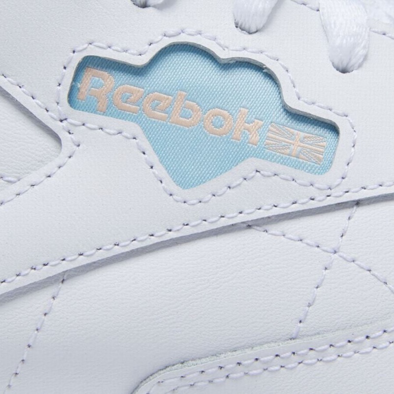 Reebok Classic Leather Women's Shoes White Blue Orange | QAI2142MD