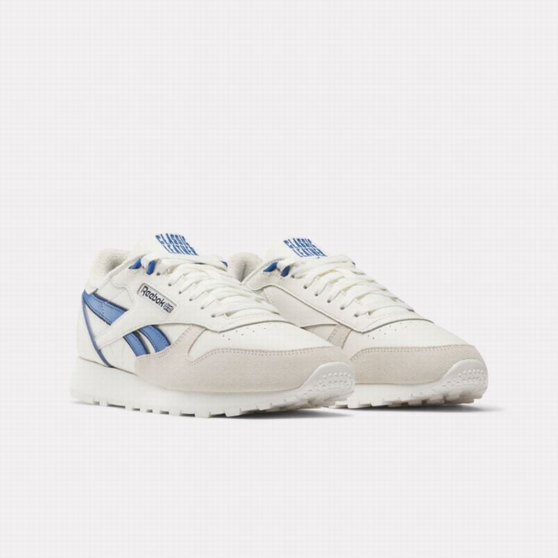 Reebok Classic Leather Women's Shoes White Blue Navy | WYG723PC