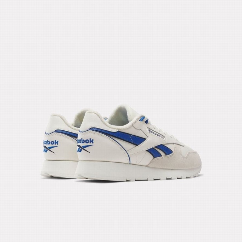 Reebok Classic Leather Women's Shoes White Blue Navy | WYG723PC