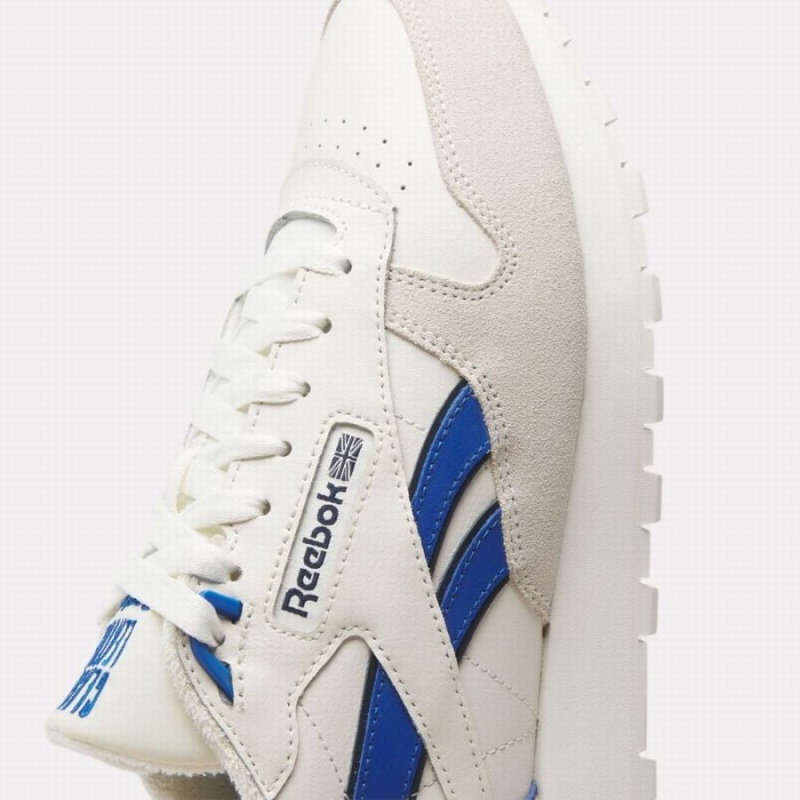 Reebok Classic Leather Women's Shoes White Blue Navy | WYG723PC