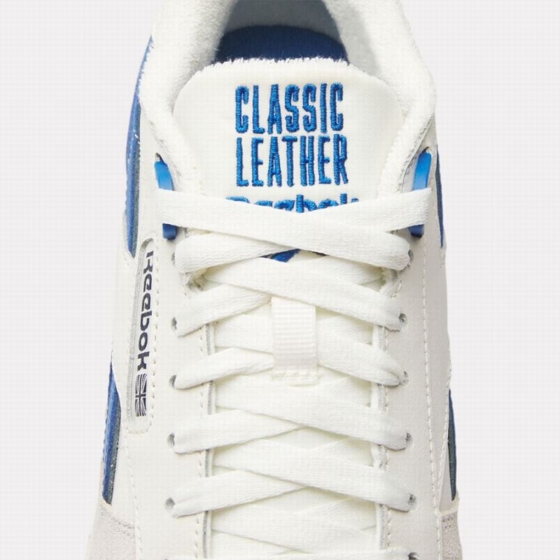 Reebok Classic Leather Women's Shoes White Blue Navy | WYG723PC