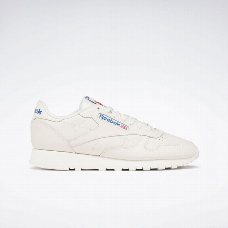 Reebok Classic Leather Women\'s Shoes White Blue Red | YSU1145MJ