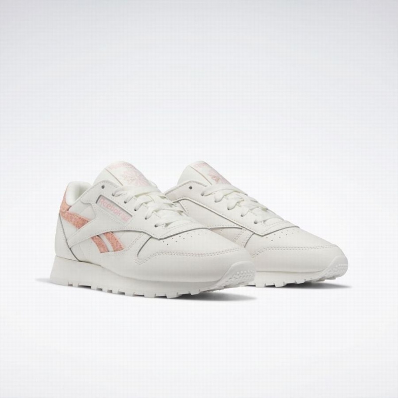 Reebok Classic Leather Women's Shoes White Orange | VNA883RI