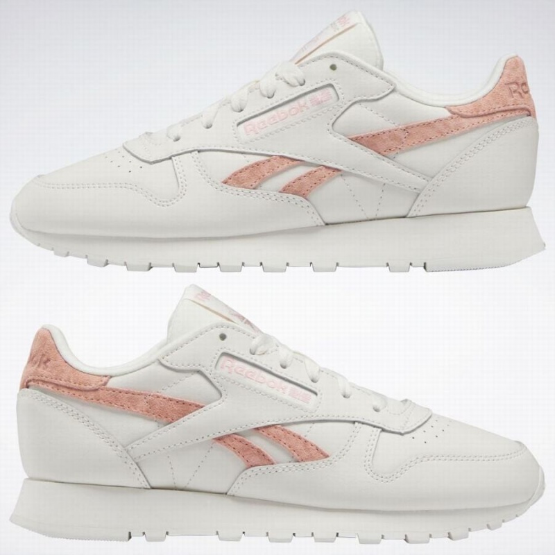 Reebok Classic Leather Women's Shoes White Orange | VNA883RI