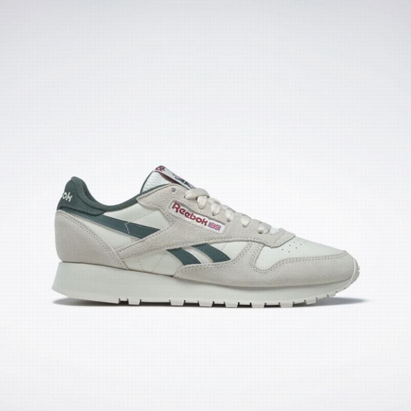 Reebok Classic Leather Women\'s Shoes White Green | TKT308QG