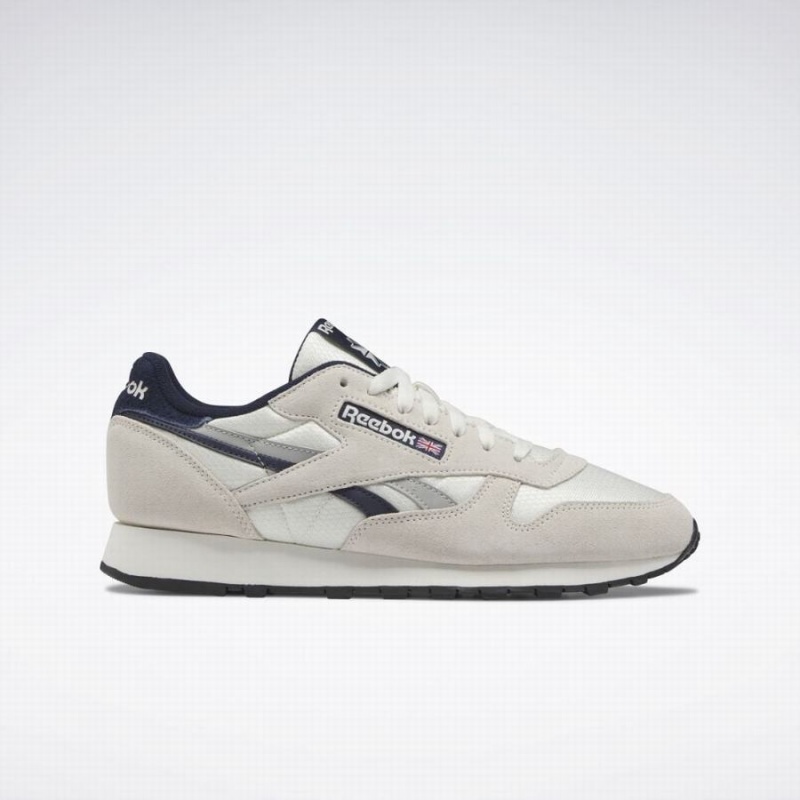 Reebok Classic Leather Women\'s Shoes White Navy Black | EPV744SJ