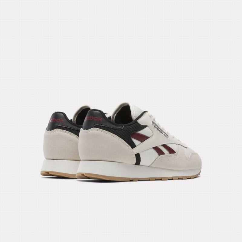 Reebok Classic Leather Women's Shoes White Burgundy Black | PNA8674LC