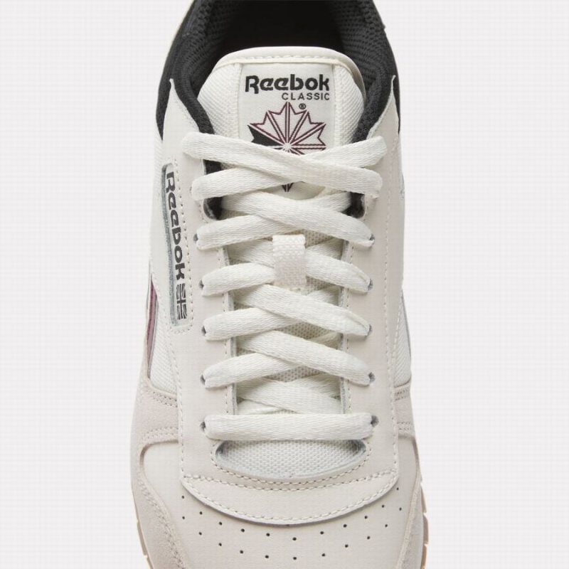 Reebok Classic Leather Women's Shoes White Burgundy Black | PNA8674LC