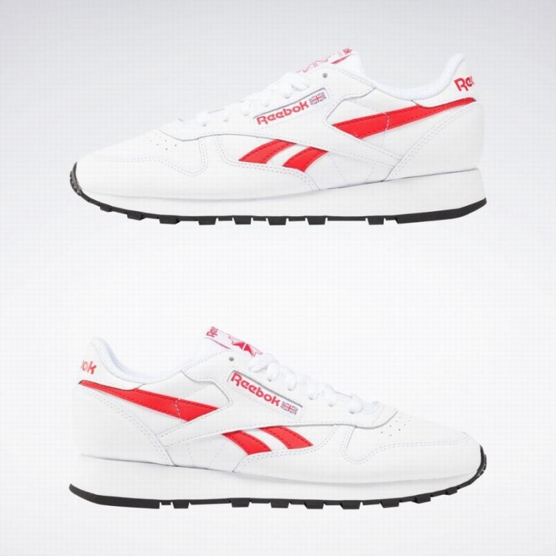 Reebok Classic Leather Women's Shoes White Red Black | EVT2655JJ