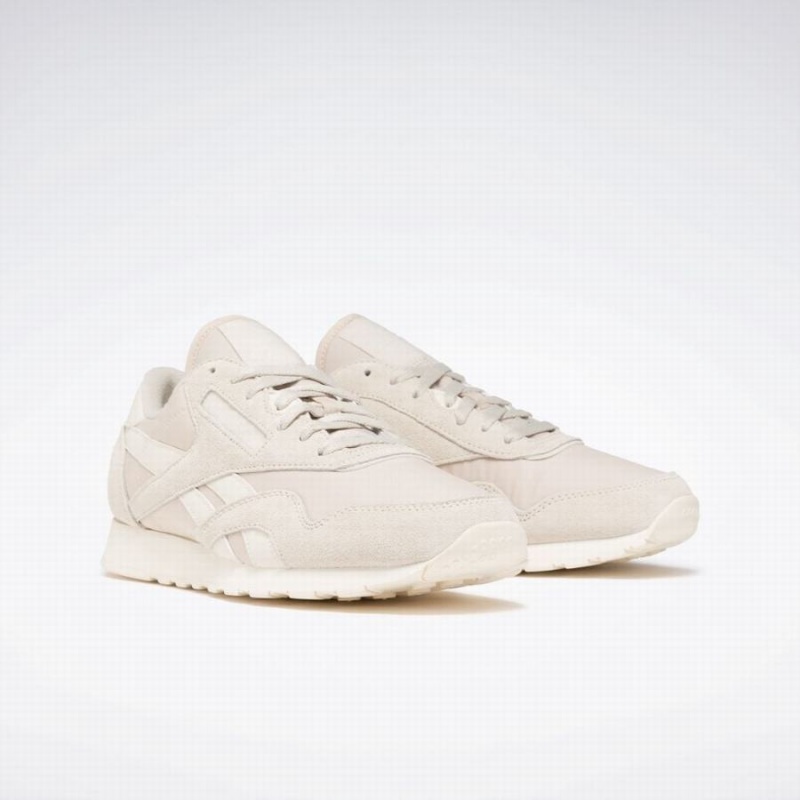 Reebok Classic Nylon Men's Shoes Beige White | AKU384ML