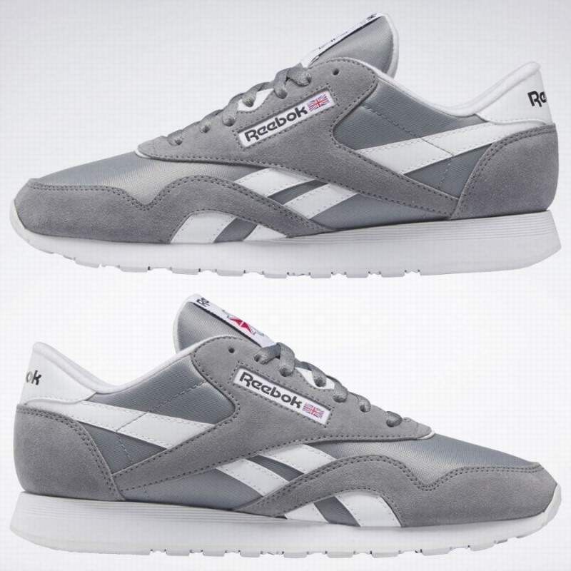 Reebok Classic Nylon Men's Shoes Grey White | UAB974KE