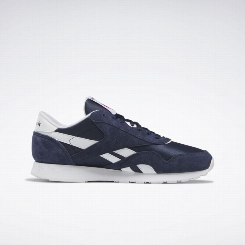 Reebok Classic Nylon Men's Shoes Navy White | BQE2514AB