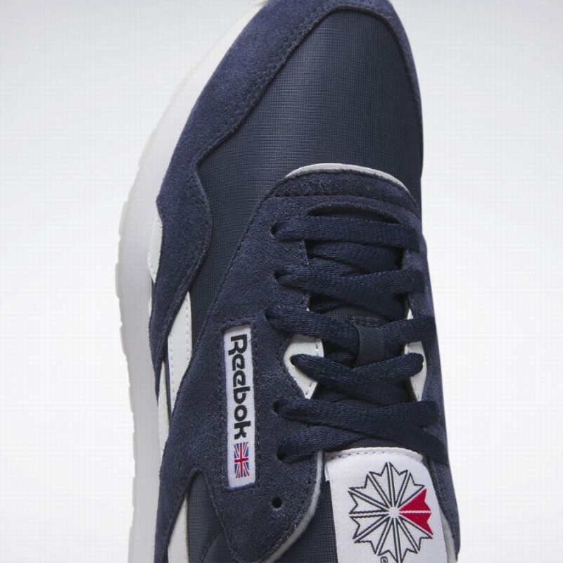 Reebok Classic Nylon Men's Shoes Navy White | BQE2514AB