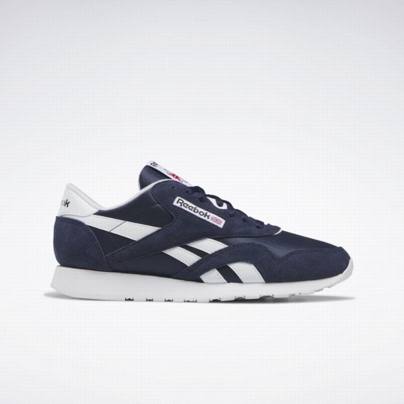 Reebok Classic Nylon Men\'s Shoes Navy White | BQE2514AB