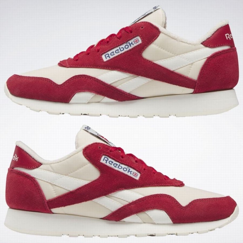 Reebok Classic Nylon Men's Shoes Red White | HFI9940QK