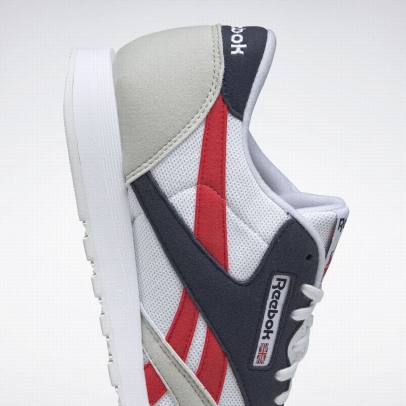 Reebok Classic Nylon Men's Shoes White Navy Red | AOD6815LE