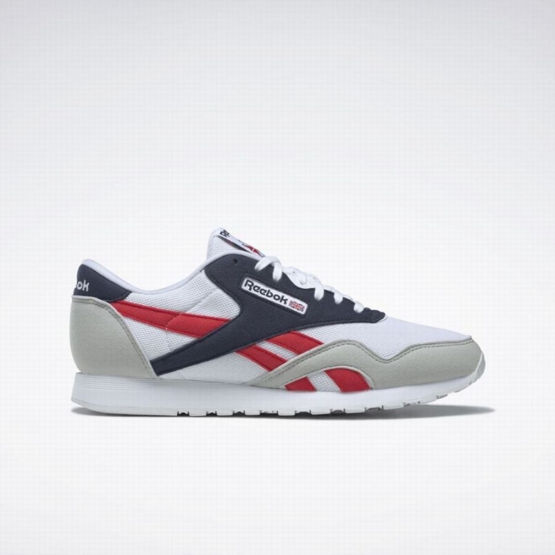 Reebok Classic Nylon Men\'s Shoes White Navy Red | AOD6815LE