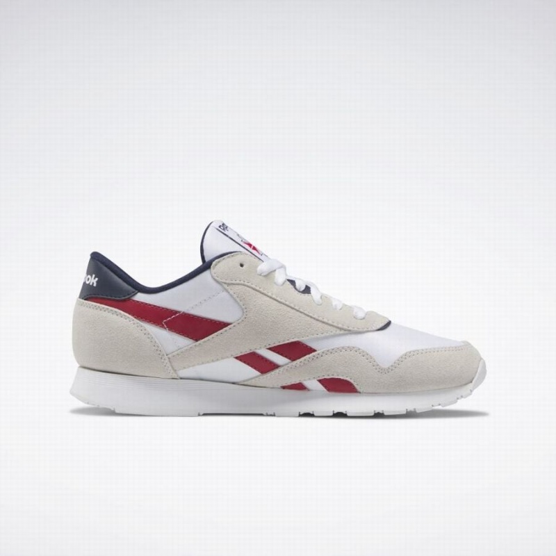 Reebok Classic Nylon Men's Shoes White Red Navy | TOB1728MR