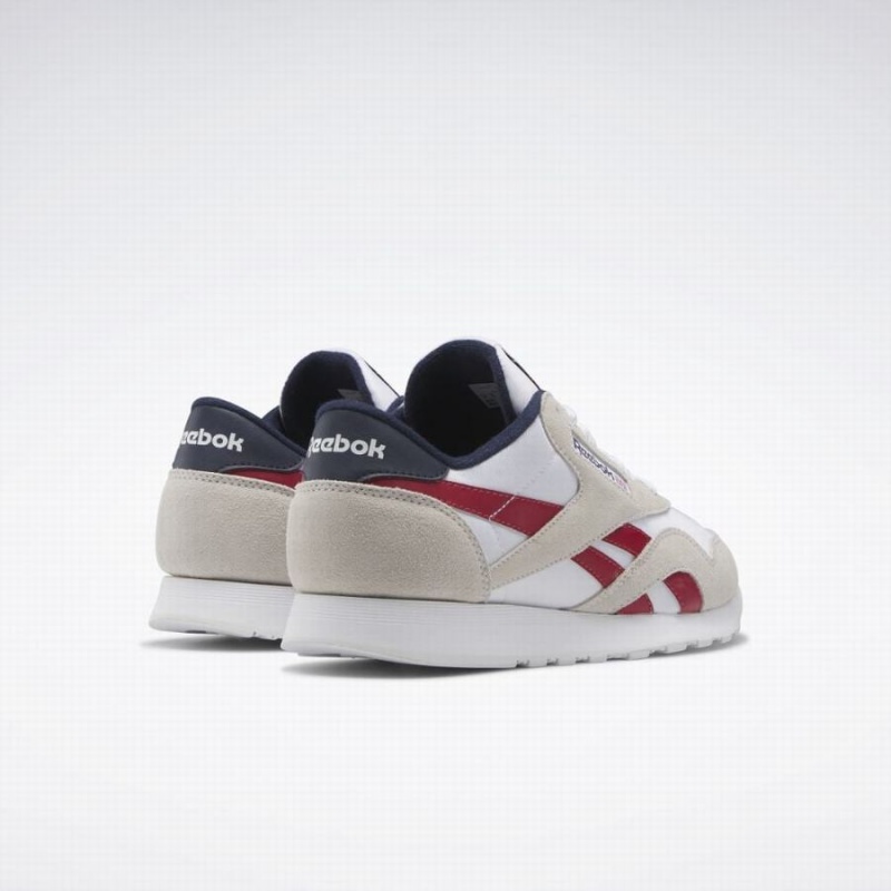 Reebok Classic Nylon Men's Shoes White Red Navy | TOB1728MR