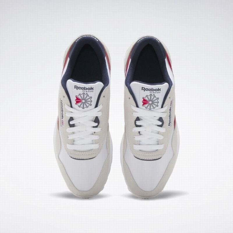 Reebok Classic Nylon Men's Shoes White Red Navy | TOB1728MR