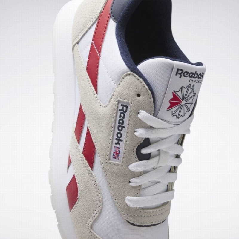 Reebok Classic Nylon Men's Shoes White Red Navy | TOB1728MR