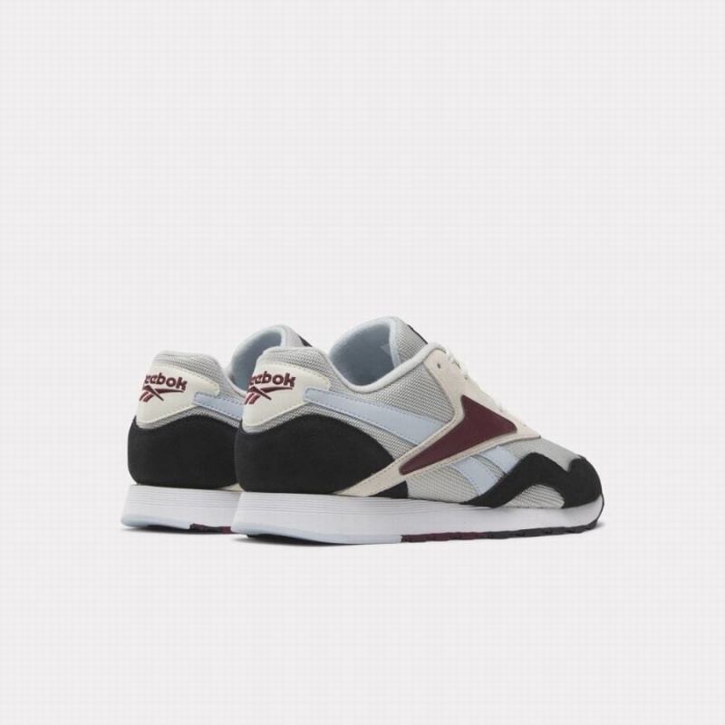 Reebok Classic Nylon Plus Men's Shoes Black Burgundy Grey | OGI7438PC