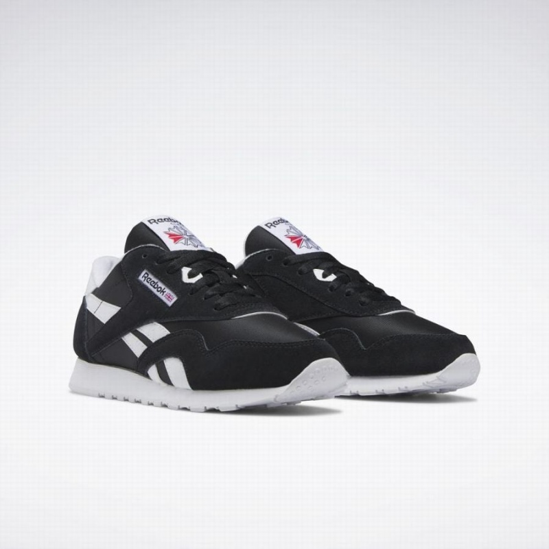 Reebok Classic Nylon Women's Shoes Black White | QSB6539HF