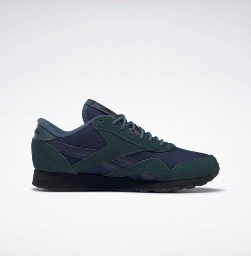 Reebok Classic Nylon Women's Shoes Navy Green Black | SWB7612JQ