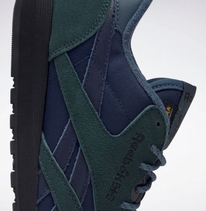 Reebok Classic Nylon Women's Shoes Navy Green Black | SWB7612JQ