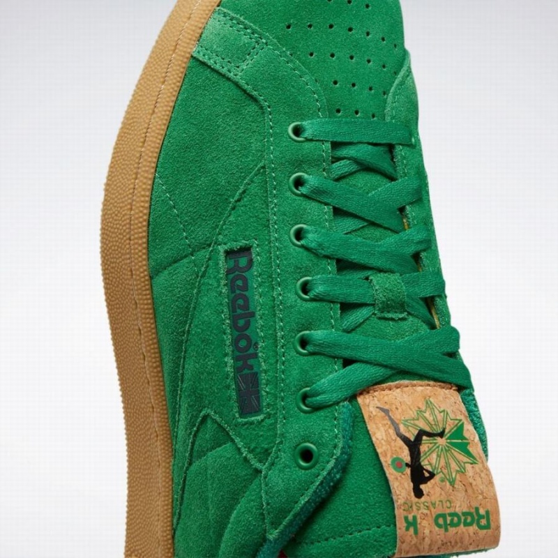 Reebok Club C 85 Grounds Women's Shoes Green Red | JDH8829UH