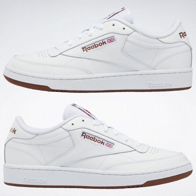 Reebok Club C 85 Men's Shoes White Brown | PGI4629VZ