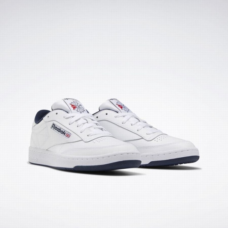 Reebok Club C 85 Men's Shoes White Navy | GRV769IF