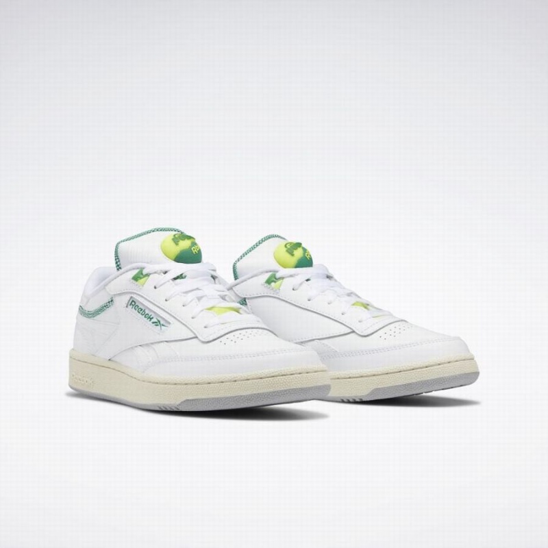 Reebok Club C 85 Pump Women's Shoes White Green | LSE6035VV