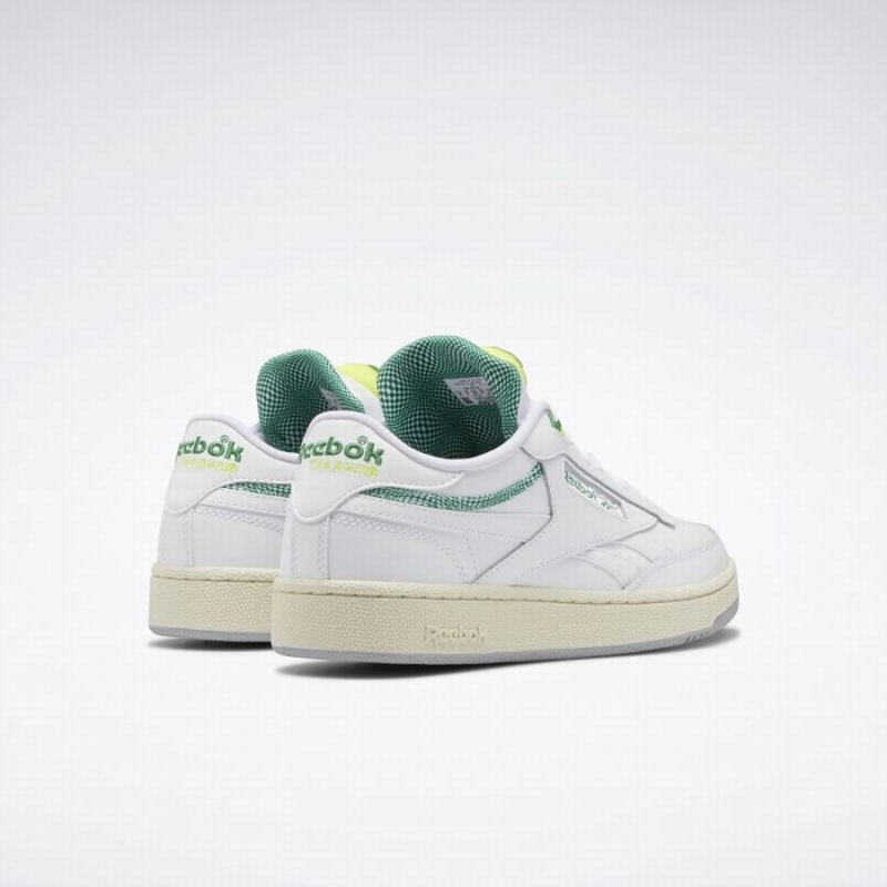 Reebok Club C 85 Pump Women's Shoes White Green | LSE6035VV