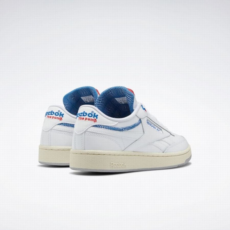 Reebok Club C 85 Pump Women's Shoes White Blue | TQW4935WT