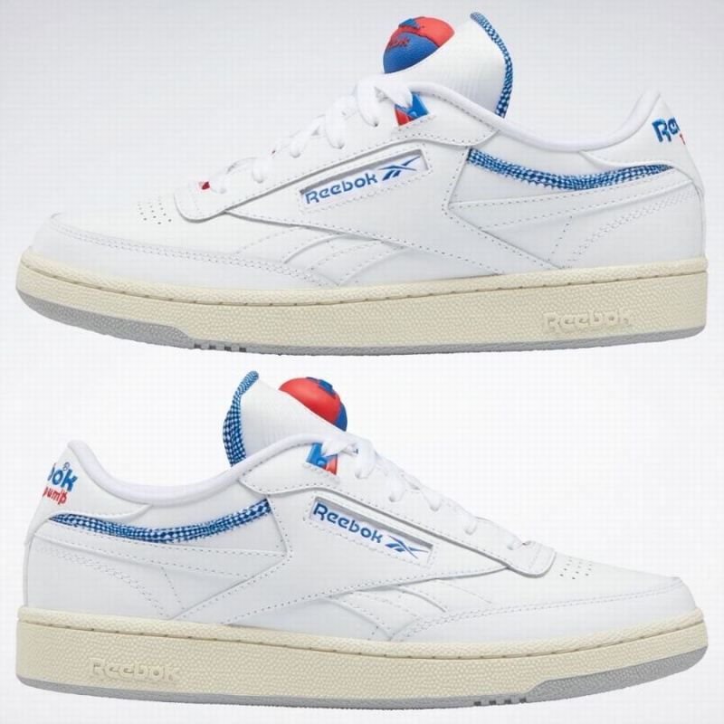 Reebok Club C 85 Pump Women's Shoes White Blue | TQW4935WT