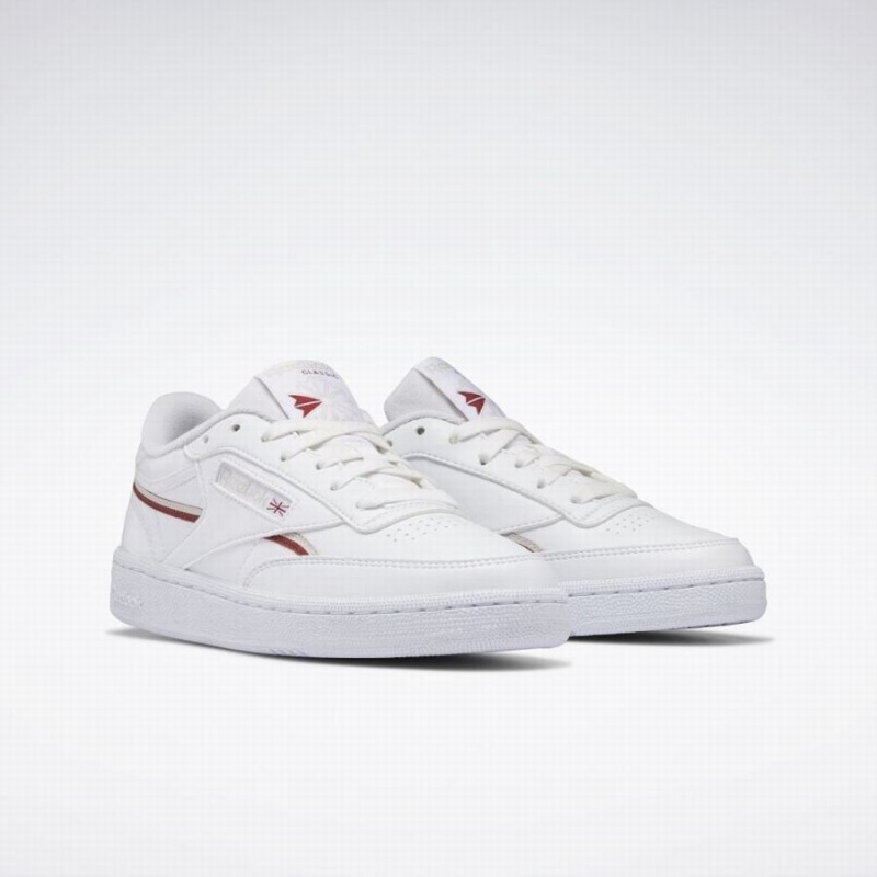 Reebok Club C 85 Vegan Women's Shoes White Red | OOH4632TY