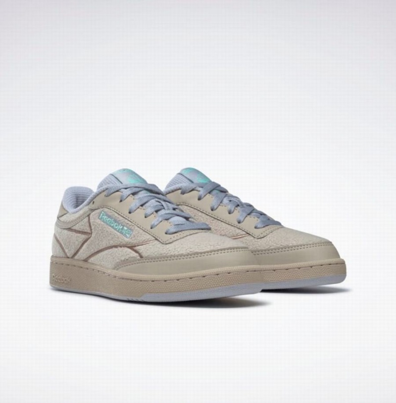 Reebok Club C 85 Women's Shoes Beige Grey Brown | DNI1035OP