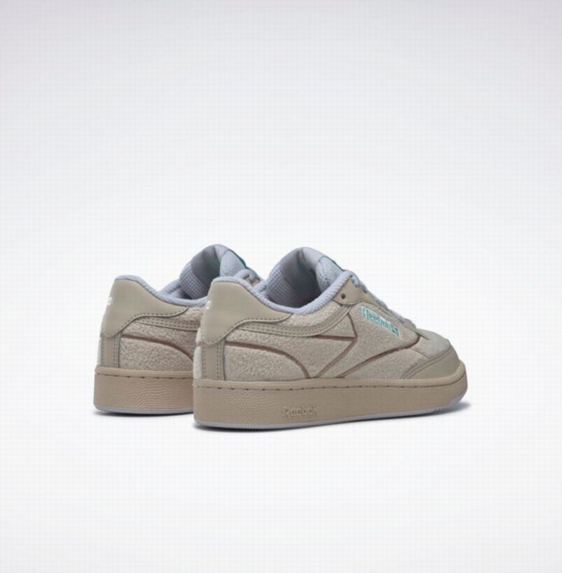 Reebok Club C 85 Women's Shoes Beige Grey Brown | DNI1035OP