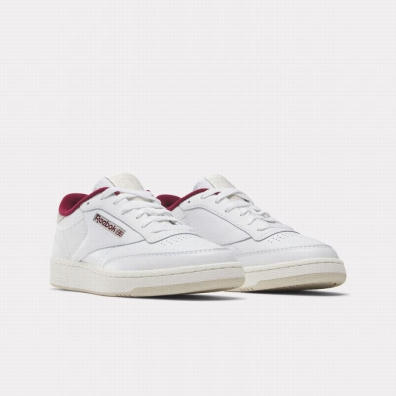 Reebok Club C 85 Women's Shoes White Burgundy | TLR6061ZT