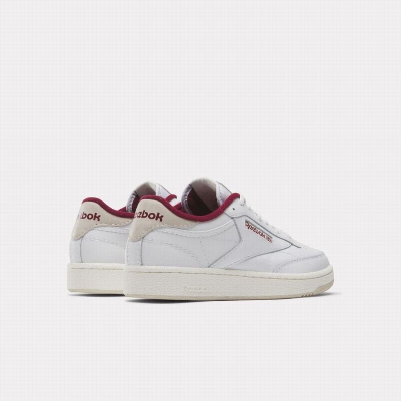 Reebok Club C 85 Women's Shoes White Burgundy | TLR6061ZT