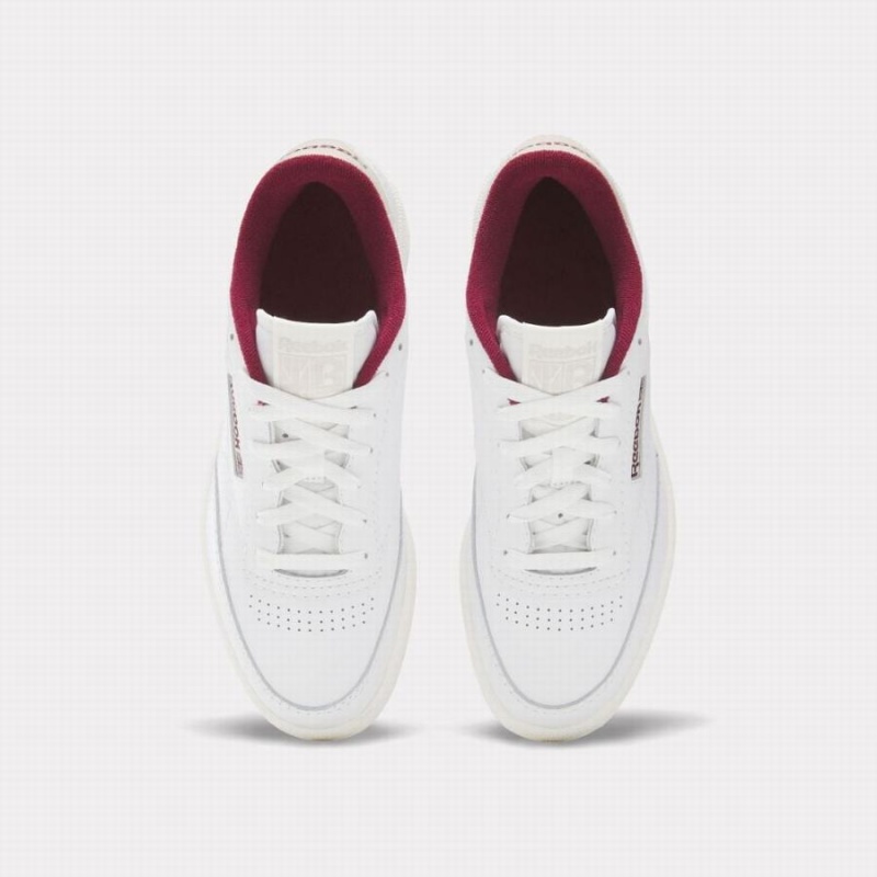 Reebok Club C 85 Women's Shoes White Burgundy | TLR6061ZT