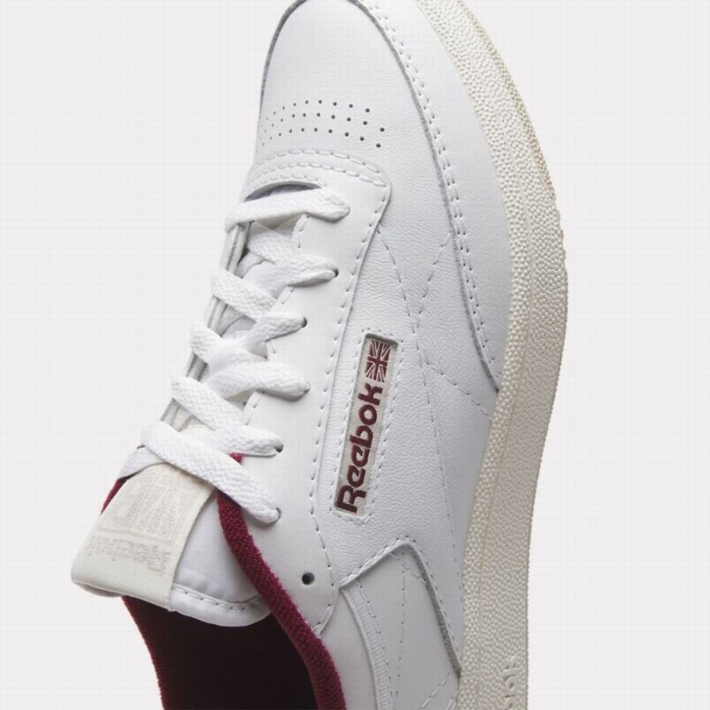 Reebok Club C 85 Women's Shoes White Burgundy | TLR6061ZT