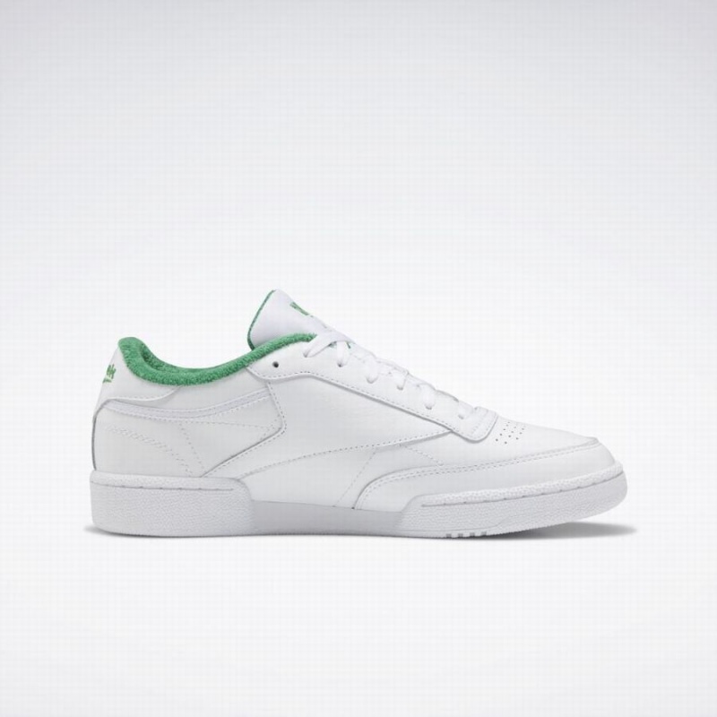 Reebok Club C 85 Women's Shoes White Green Yellow | JOK1840HN