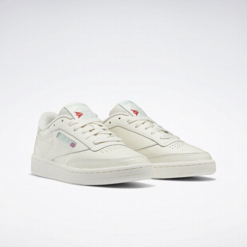 Reebok Club C 85 Women's Shoes White Light Olive | JAR94AY